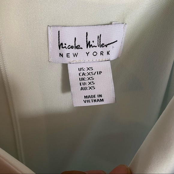 NICOLE MILLER spaghetti adjusted surplice neck open leg floral print satin sz XS - Picture 15 of 17